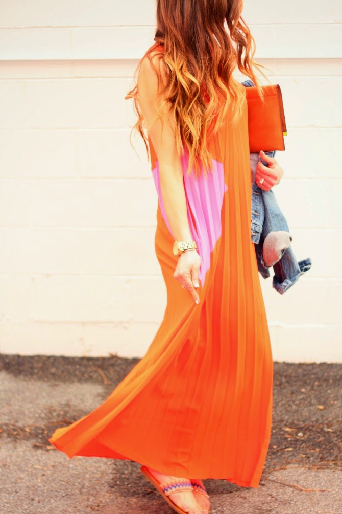 Pleated Maxi Pop of Color & Giveaway!