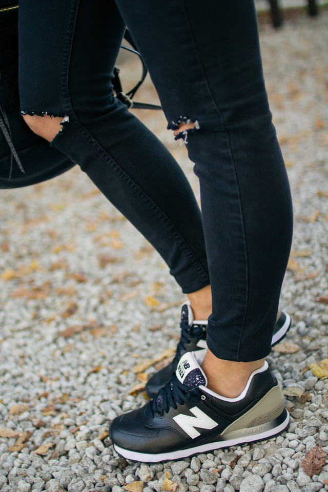 skinny jeans and sneakers
