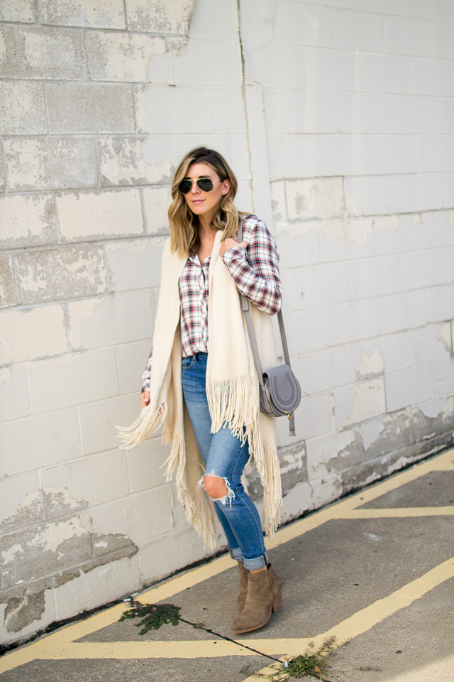 Fringe sweater outlet vest