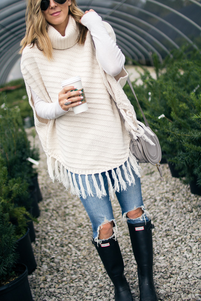 Knit Fringe Poncho