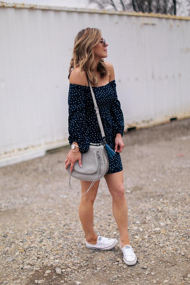 off the shoulder, dress, converse