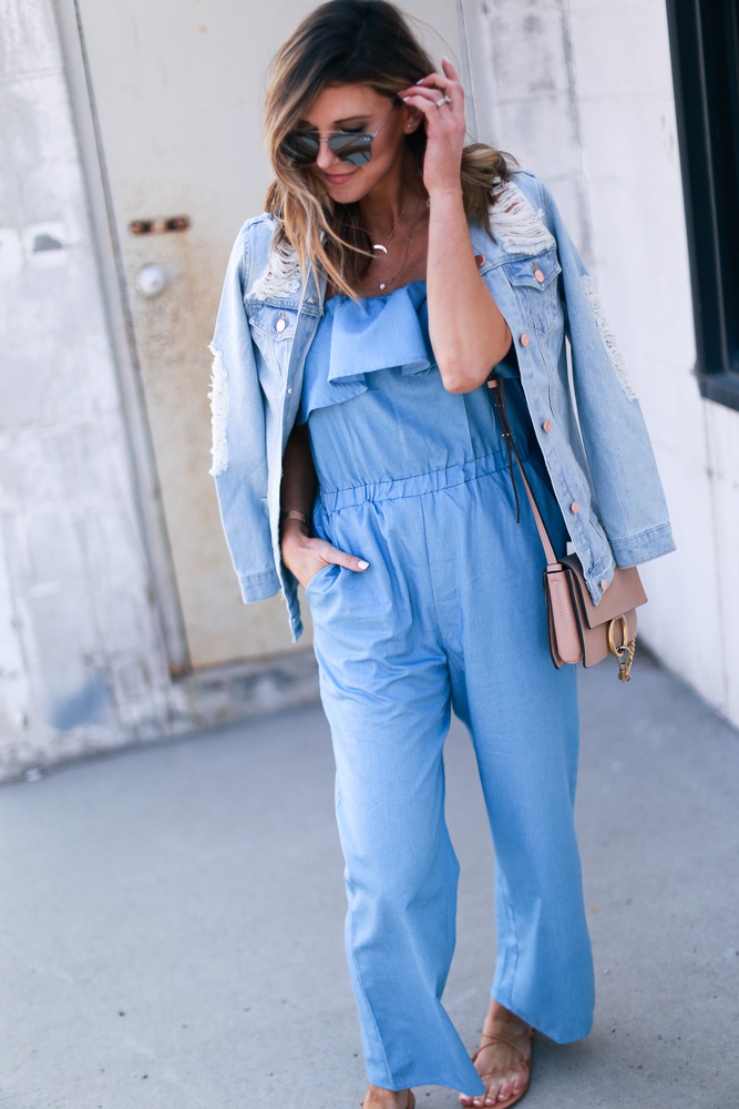 Chambray Jumpsuit + Weekend Deals - Cella Jane