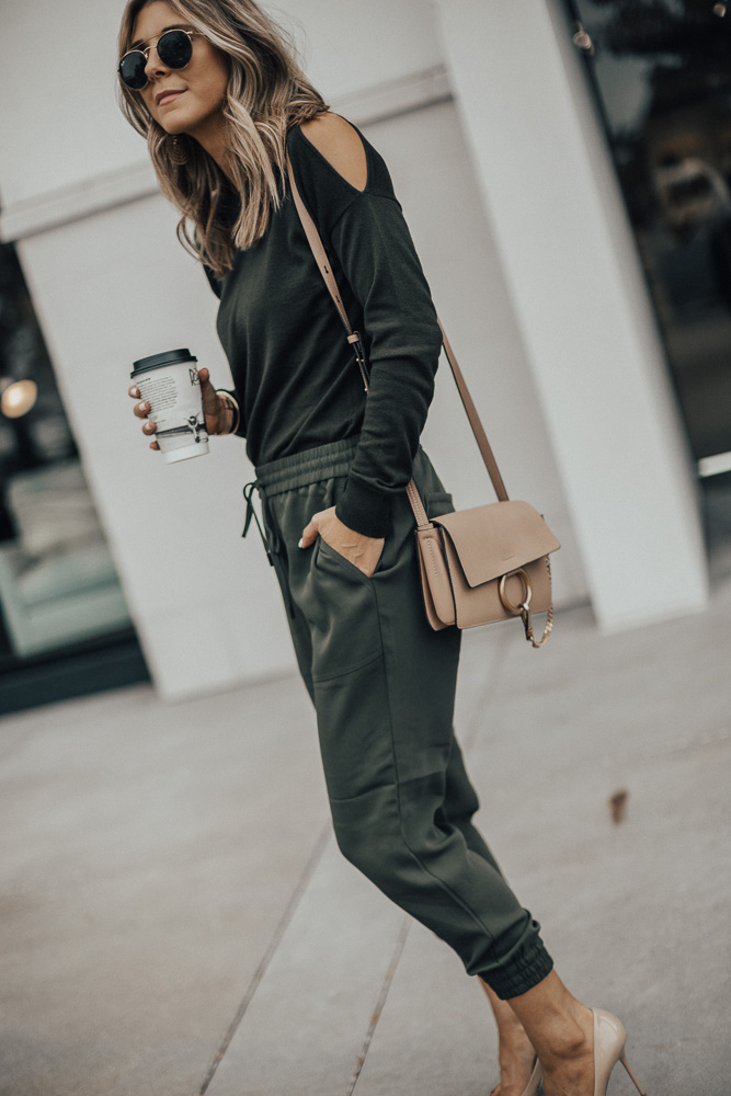 olive green joggers