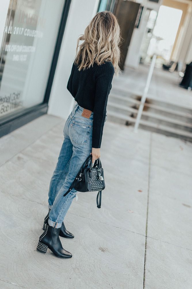 studded booties outfit