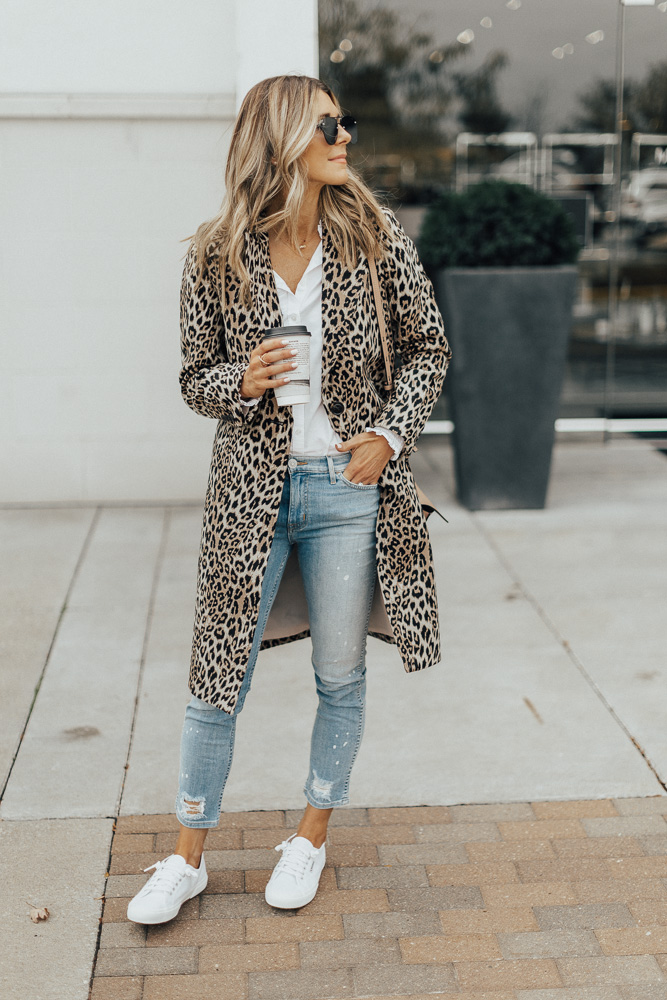 Leopard Coat & Sneakers | Cella Jane
