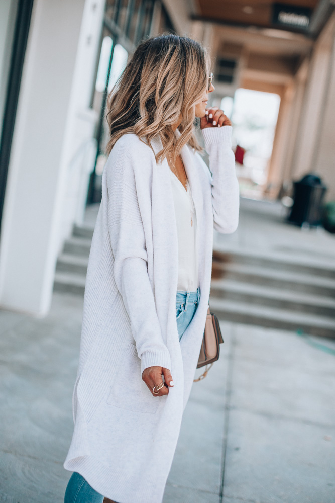 Nordstrom Anniversary Sale outfit ideas Vince cardigan