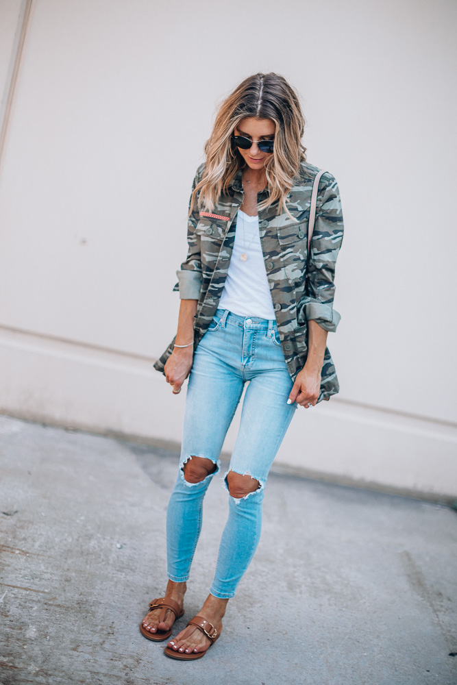 Nordstrom Anniversary Sale outfit ideas camo utility jacket