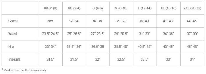 mondetta leggings size chart house