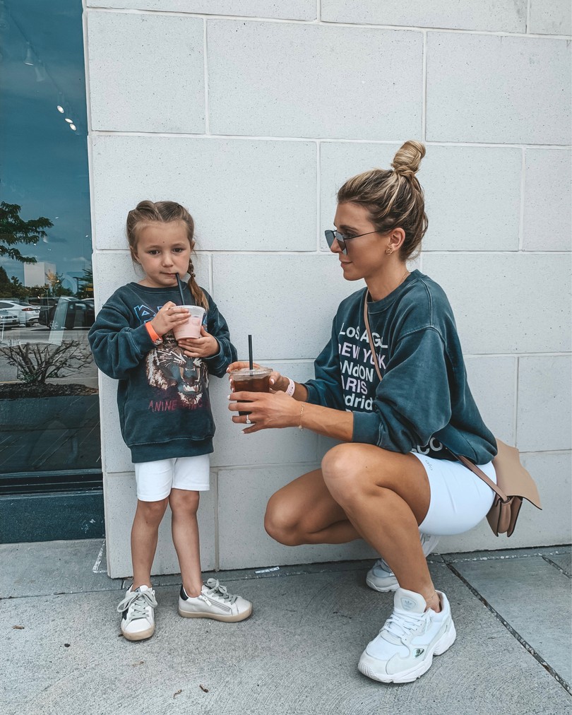 white biker short outfit