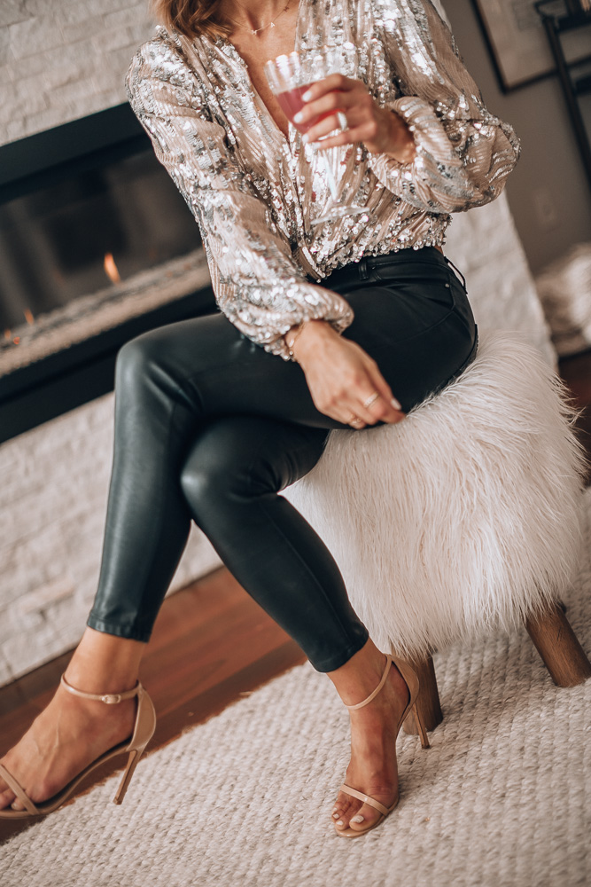 black sequin top outfit