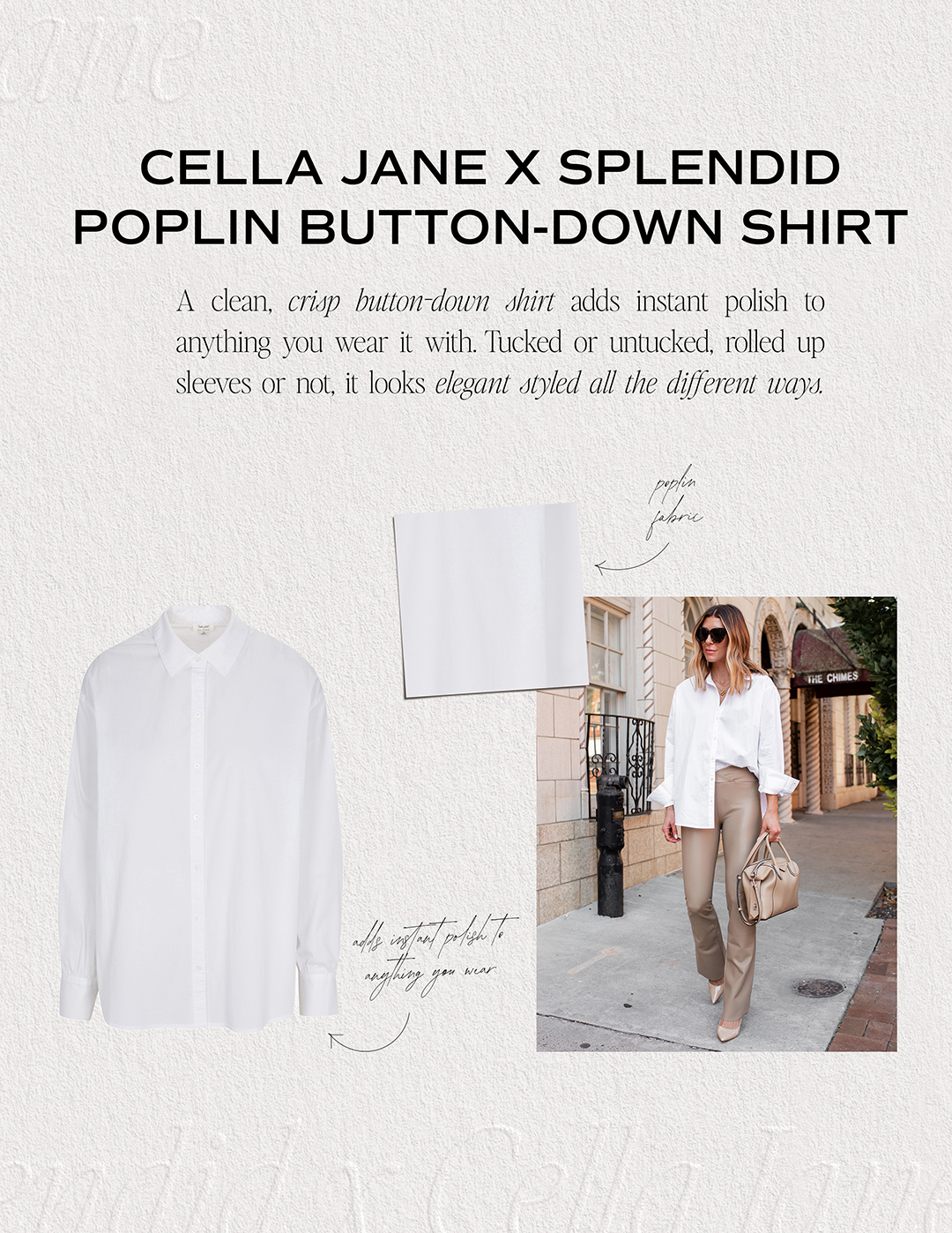 Splendid x Cella Jane Poplin Button-Down Shirt