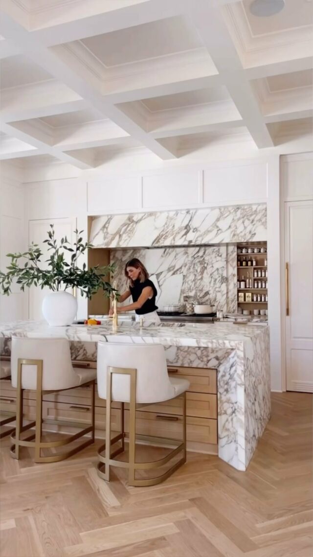 Want to know 5 things | love about my kitchen and would do again and again?
Marble sliding spice panels
4.5 ft elkaycircuit chef sink
Hidden paper towel holder
Coffee/bar area
Pepple ice that the entire family uses all day long! 
��
Oh sure there's other things to love in this kitchen. The panel ready appliances. The Calcutta marble that I would choose over and over again. But these things I'm sharing today are worth the spotlight too!

#kitchendesign #kitchendecor #kitcheninspiration #kitchencabinets #kitchenisland #kitcheninspo #kitchenhacks