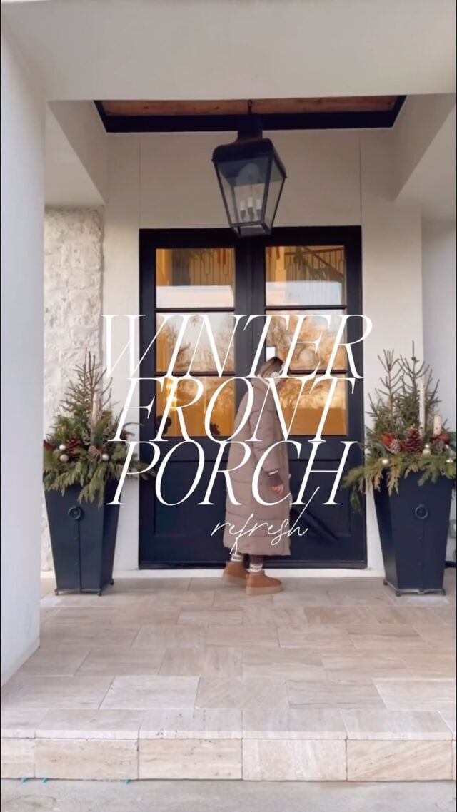 Comment SHOP below to receive a DM with the link to shop all items on my winter front porch refresh! ✨🎄 ⬇ https://liketk.it/501rz #ltkholiday #winterdecor #homedecor